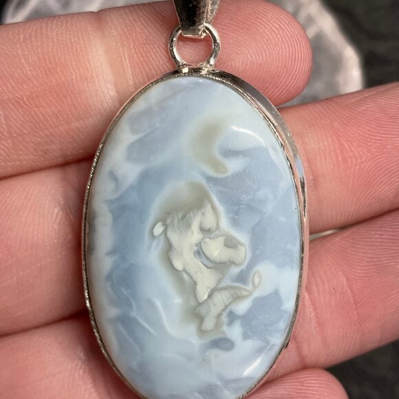 Blue Opal Pendant Crystal Stone Jewelry - Picture 3 of 7